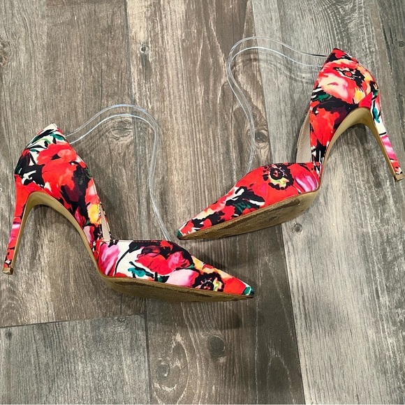Anthropologie Louise Et Cie Floral D'Orsay Hermosah Pumps Pointed Toe Heel Sz 9 - Picture 6 of 10